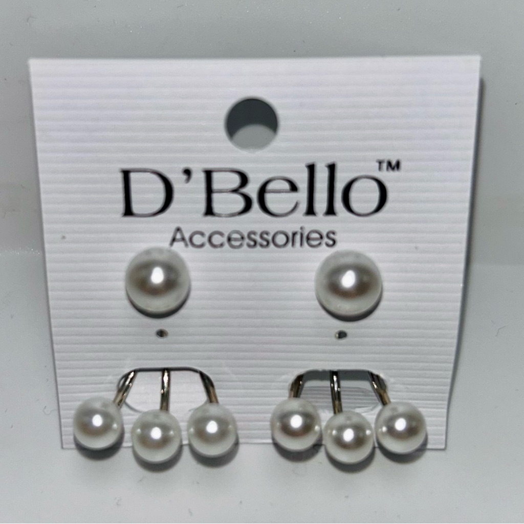 Classy Womens White Faux Pearl Drop Down Silver Tone Earrings 9$